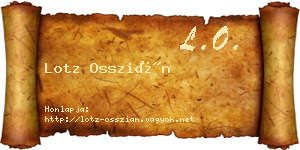 Lotz Osszián névjegykártya